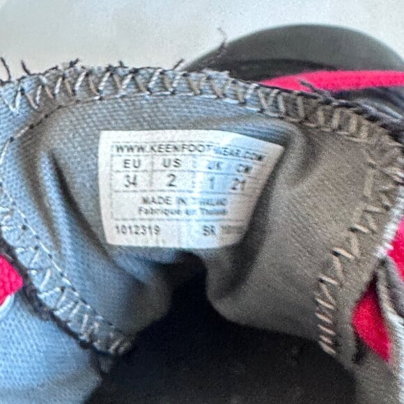 Keen Kids Black & Red Sneakers  Canvas Rubber Sole Lace-Up Youth Size 2 - Picture 10 of 11